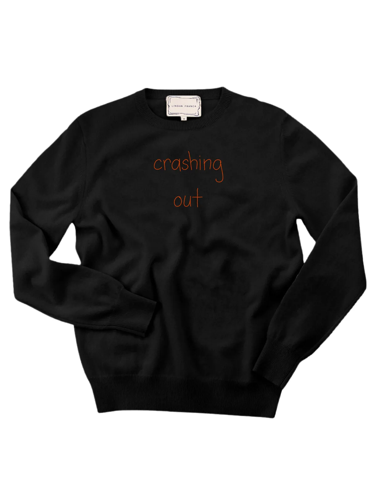 "crashing out" Women's Crewneck sold by Lingua Franca NYC product image thumbnail 3
