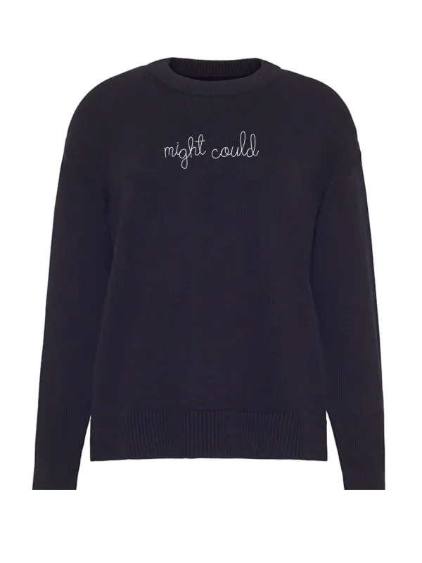 "might could"  Maxine Sweater sold by Lingua Franca NYC