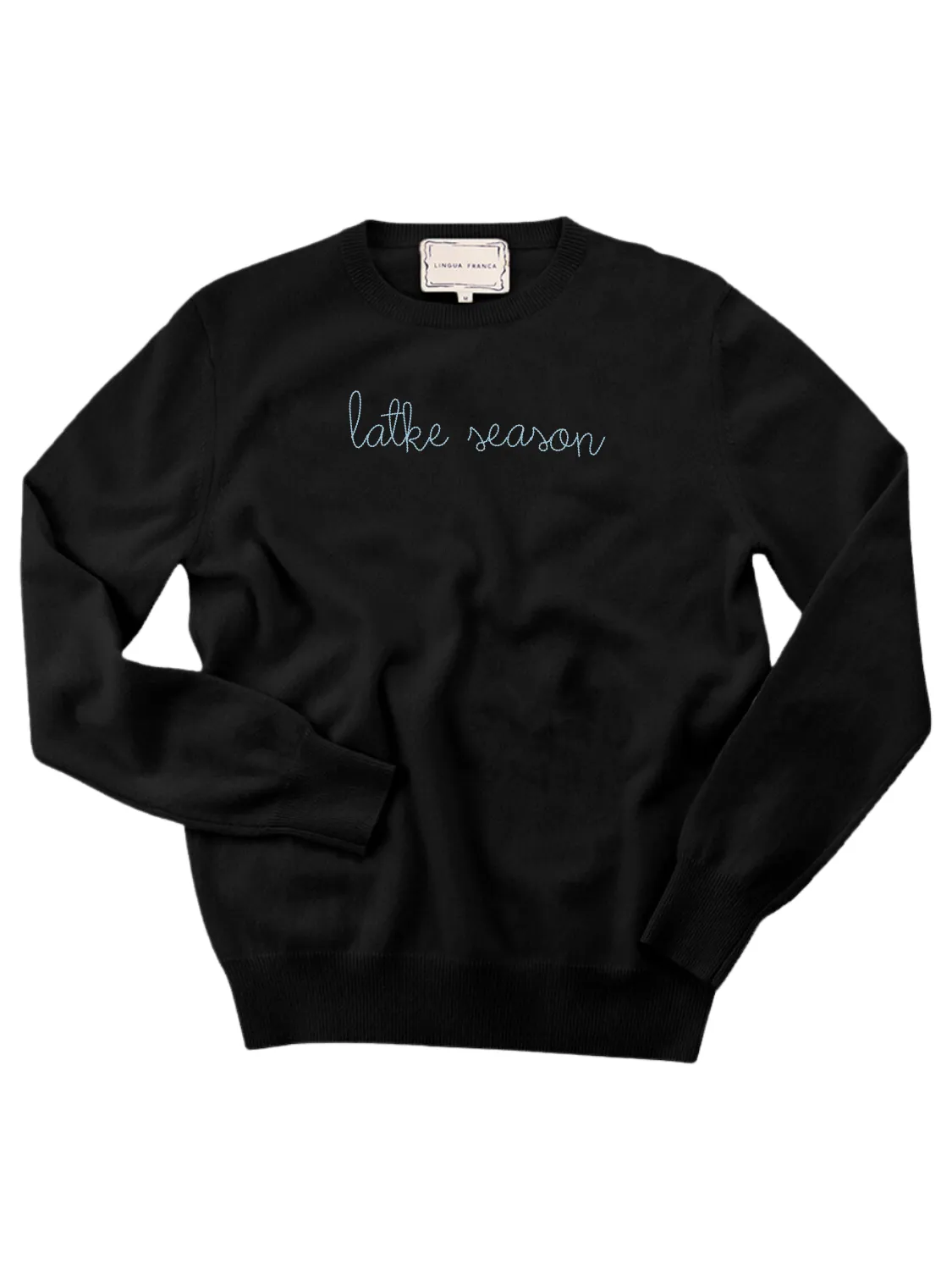 "latke season" Women's Crewneck sold by Lingua Franca NYC product image thumbnail 2