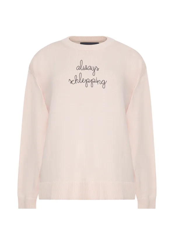 "always schlepping" Maxine Sweater sold by Lingua Franca NYC