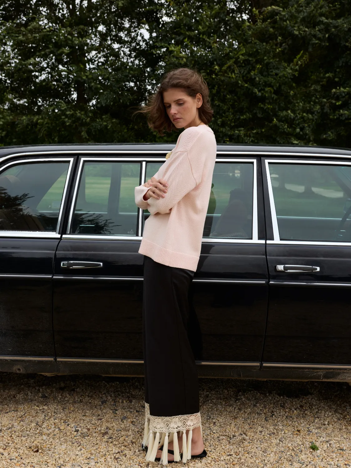 "always schlepping" Maxine Sweater sold by Lingua Franca NYC product image thumbnail 2