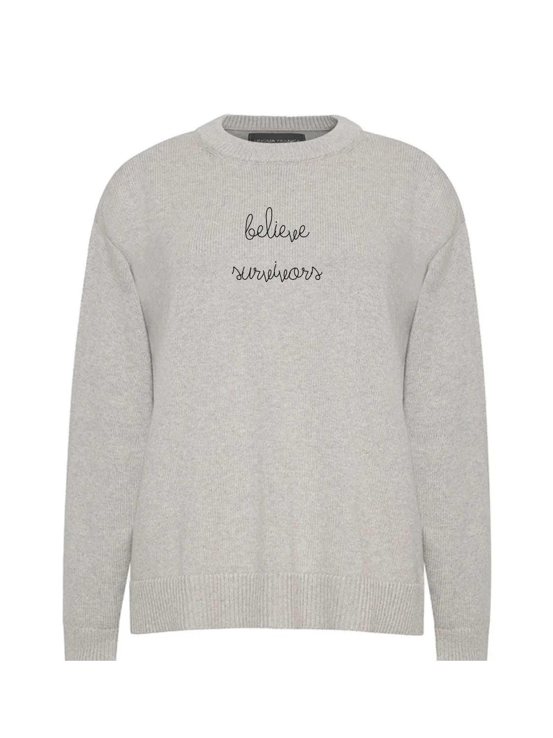 "believe survivors" Maxine Sweater sold by Lingua Franca NYC product image thumbnail 3