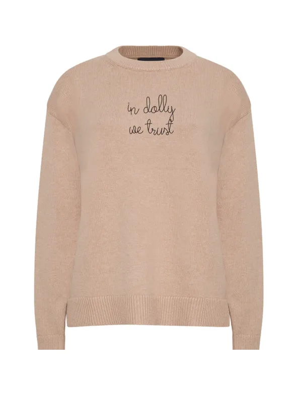 "in dolly we trust"  Maxine Sweater sold by Lingua Franca NYC