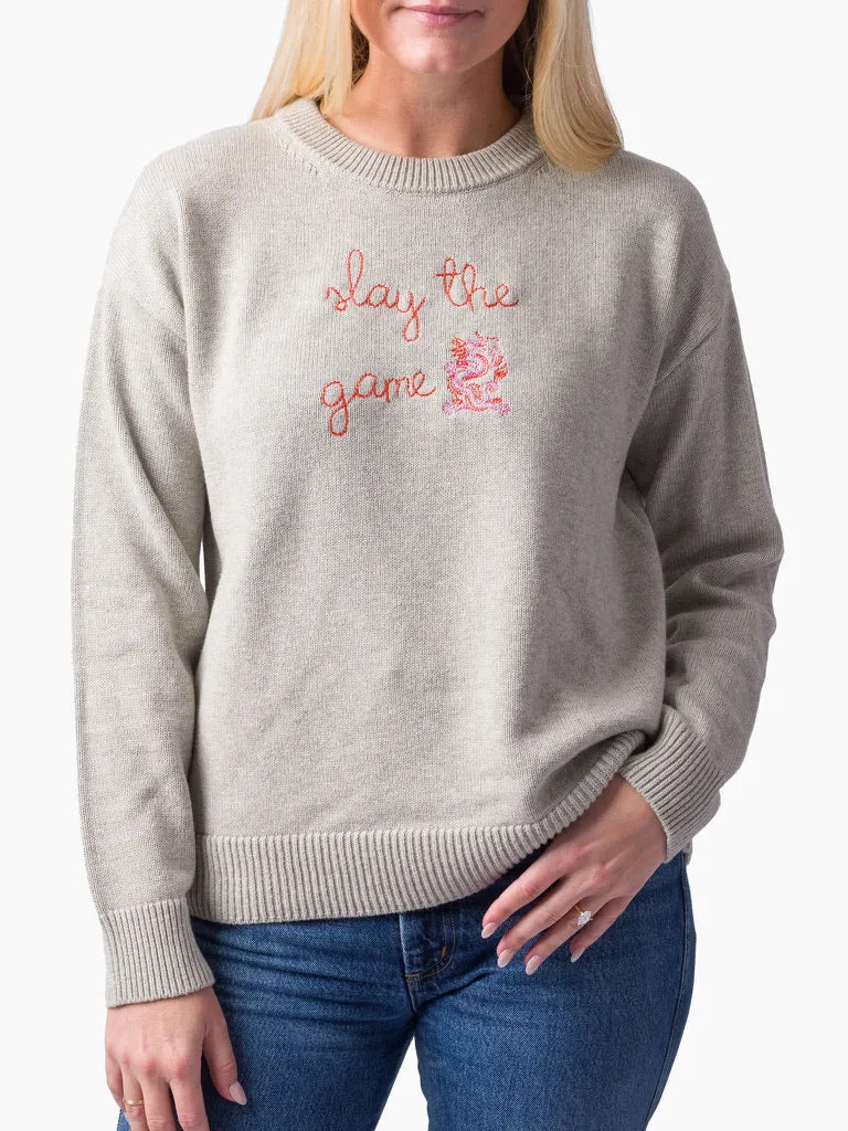 "slay the game" Maxine Sweater sold by Lingua Franca NYC product image thumbnail 4