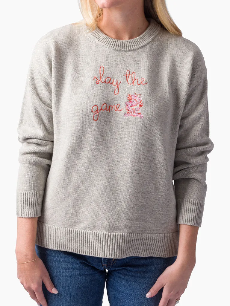 "slay the game" Maxine Sweater sold by Lingua Franca NYC product image thumbnail 2