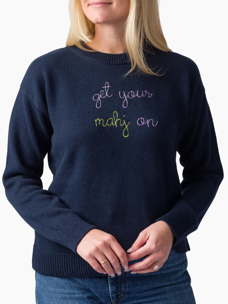 "get your mahj on" Maxine Sweater sold by Lingua Franca NYC product image thumbnail 2