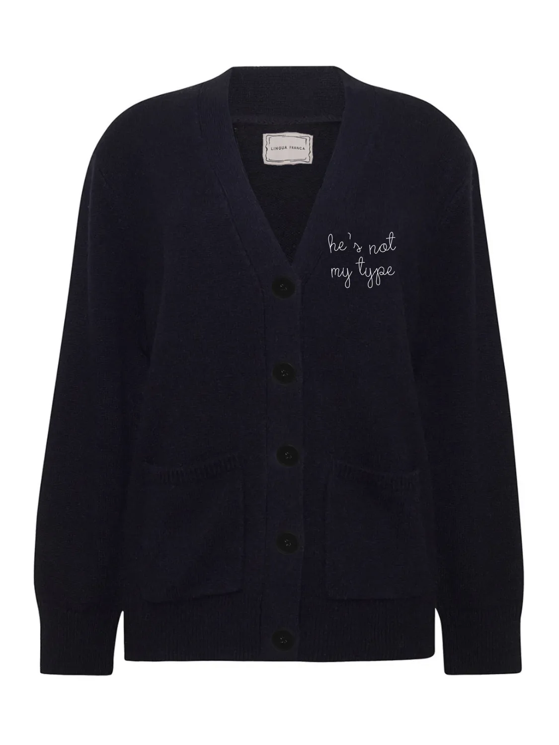 "not my type" Cluny Cardigan sold by Lingua Franca NYC product image thumbnail 2