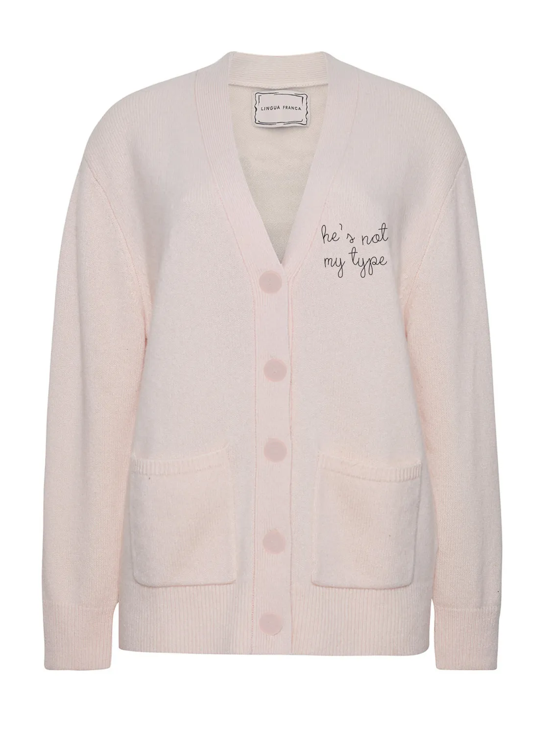 "not my type" Cluny Cardigan sold by Lingua Franca NYC product image thumbnail 3