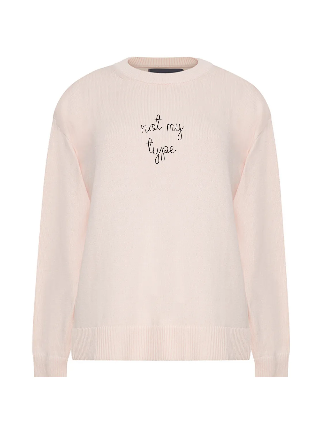 "not my type" Maxine Sweater sold by Lingua Franca NYC product image thumbnail 3