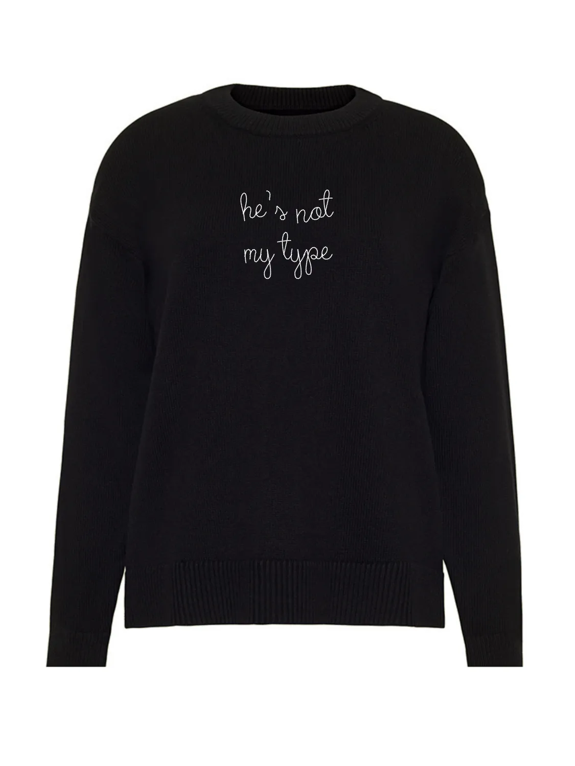 "he's not my type" Maxine Sweater sold by Lingua Franca NYC product image thumbnail 5