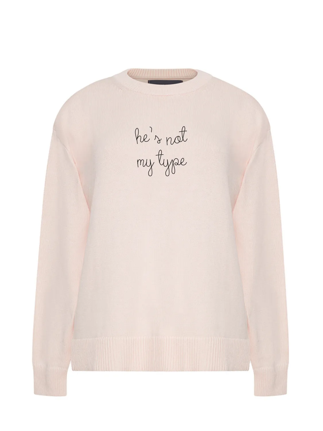 "he's not my type" Maxine Sweater sold by Lingua Franca NYC product image thumbnail 4