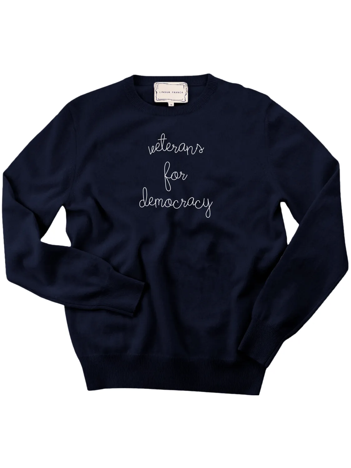 "veterans for democracy" Men's Crewneck sold by Lingua Franca NYC product image thumbnail 3