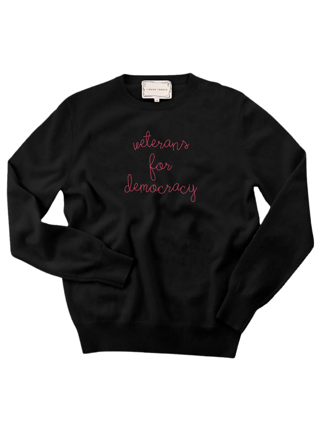 "veterans for democracy" Women's Crewneck sold by Lingua Franca NYC product image thumbnail 3