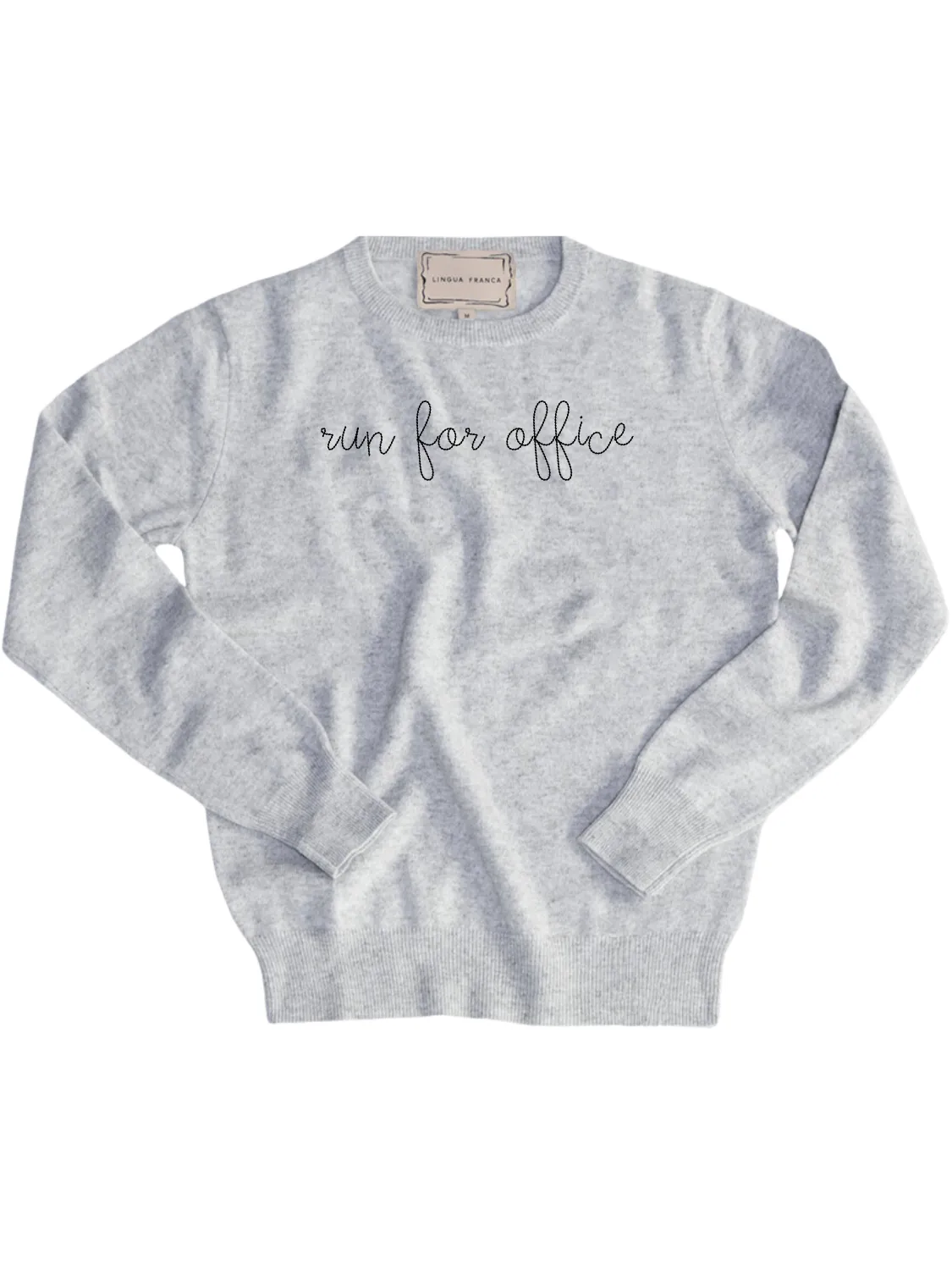 "run for office" Women's Crewneck sold by Lingua Franca NYC product image thumbnail 2