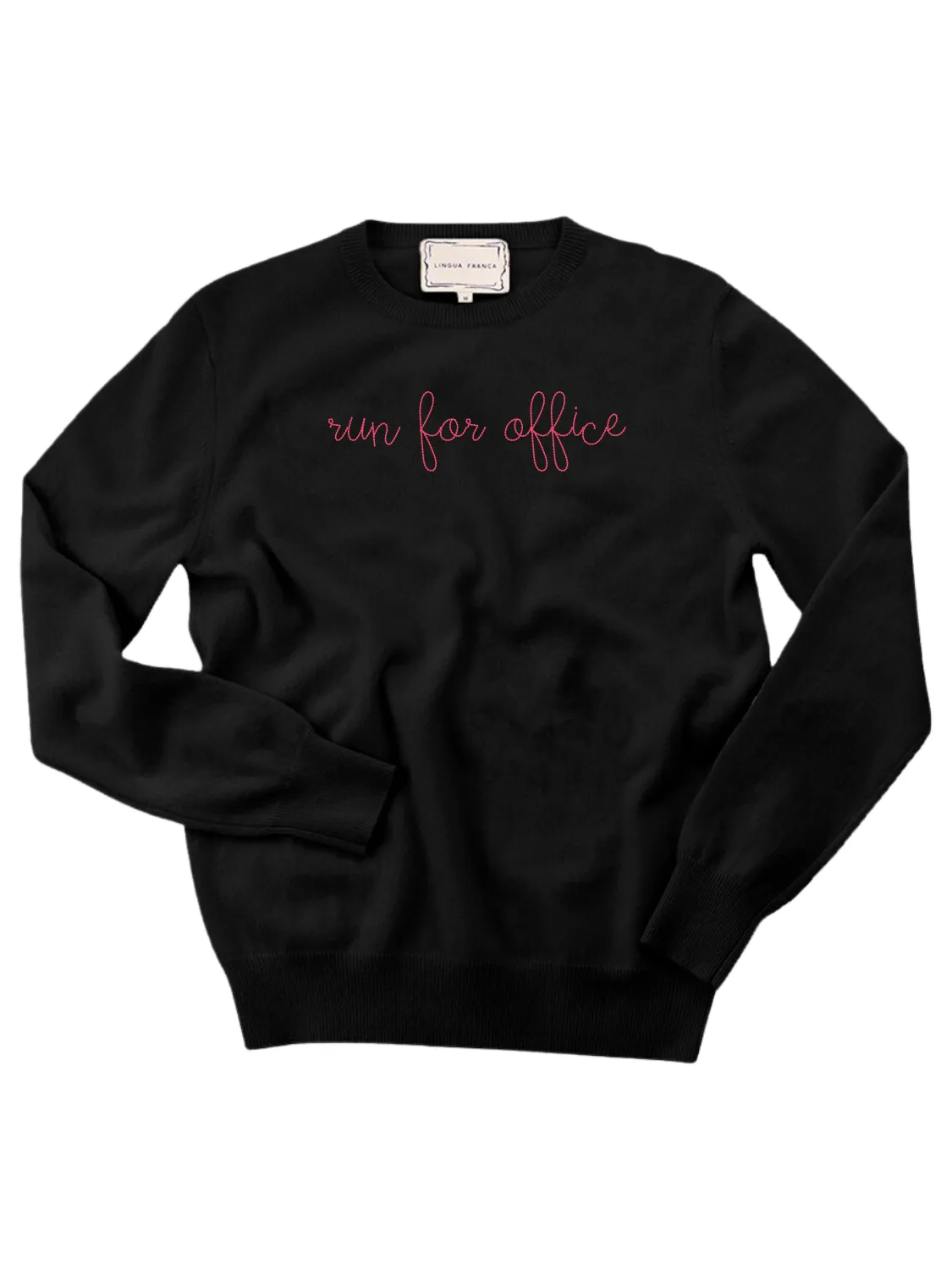 "run for office" Women's Crewneck sold by Lingua Franca NYC product image thumbnail 4