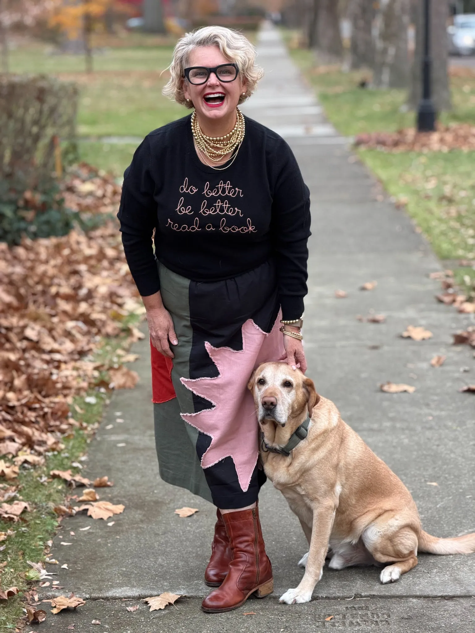 "do better be better read a book" Women's Crewneck sold by Lingua Franca NYC product image thumbnail 2