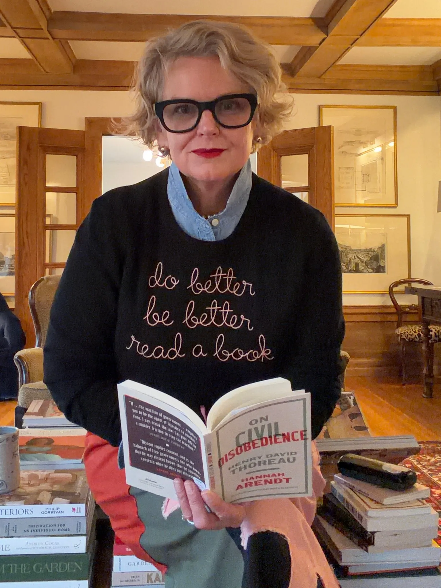 "do better be better read a book" Women's Crewneck sold by Lingua Franca NYC