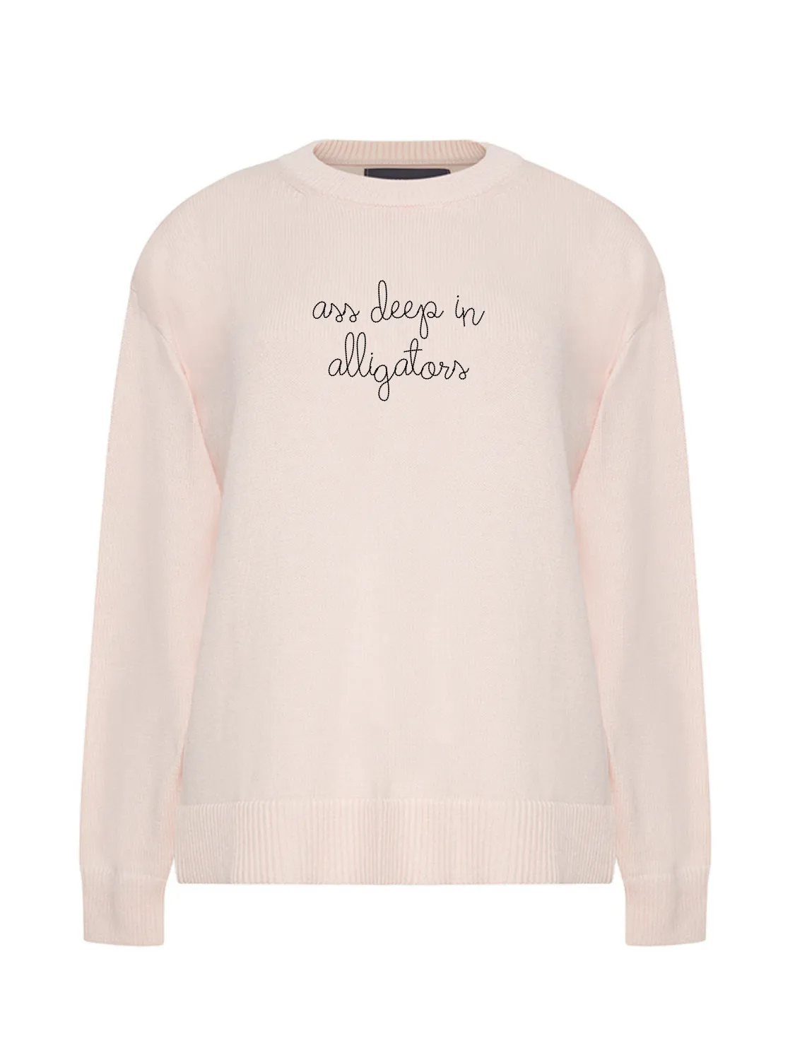 "ass deep in alligators" Maxine Sweater sold by Lingua Franca NYC product image thumbnail 4