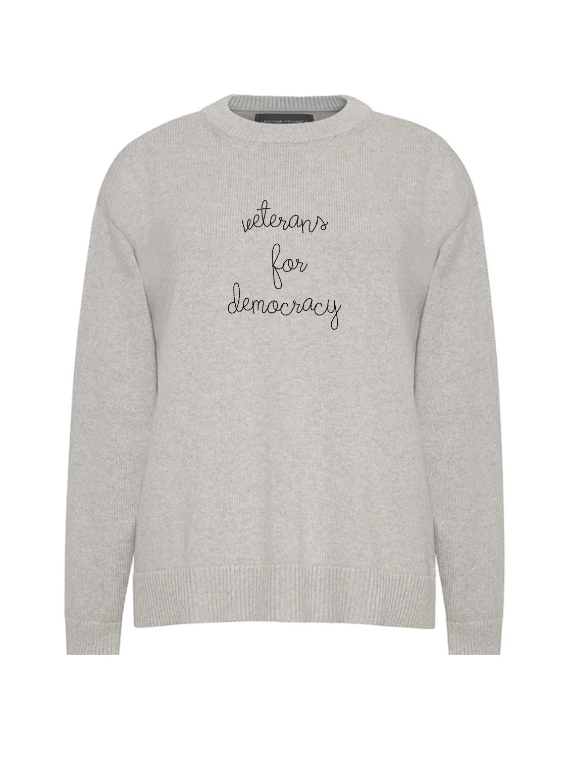 "veterans for democracy" Maxine Sweater sold by Lingua Franca NYC