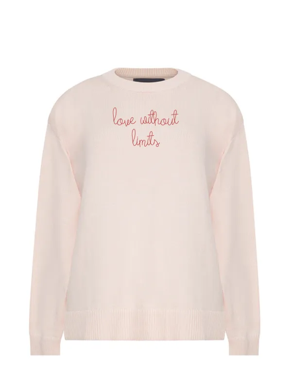"love without limits"  Maxine Sweater sold by Lingua Franca NYC