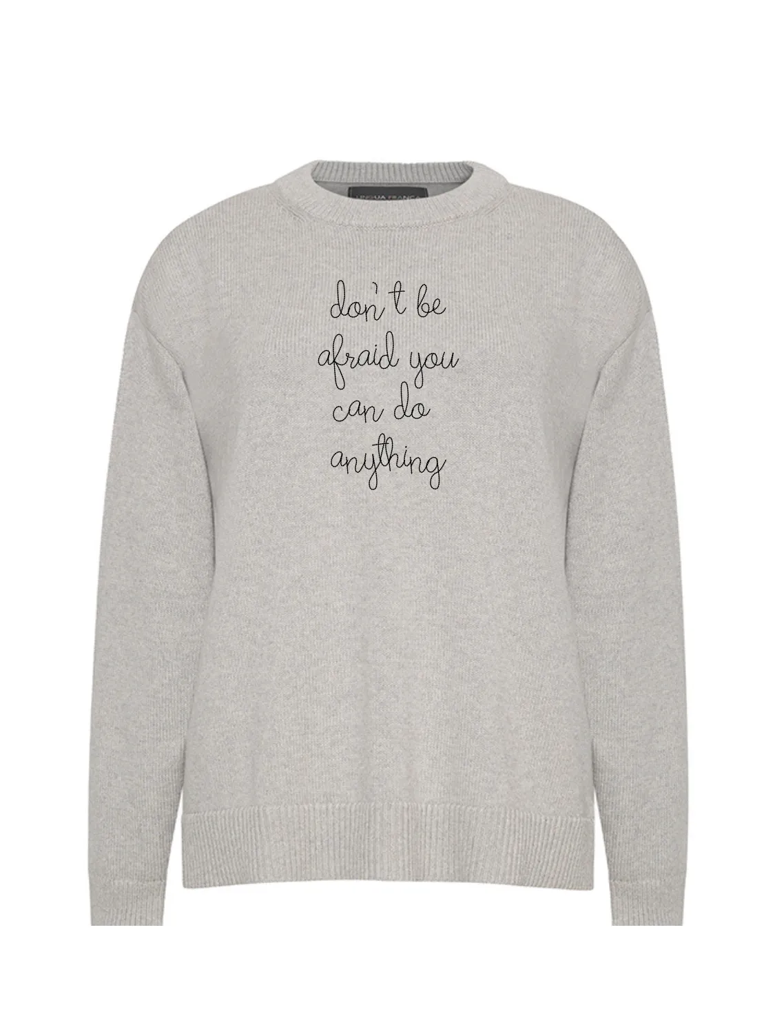 "don't be afraid you can do anything" Maxine Sweater sold by Lingua Franca NYC product image thumbnail 3