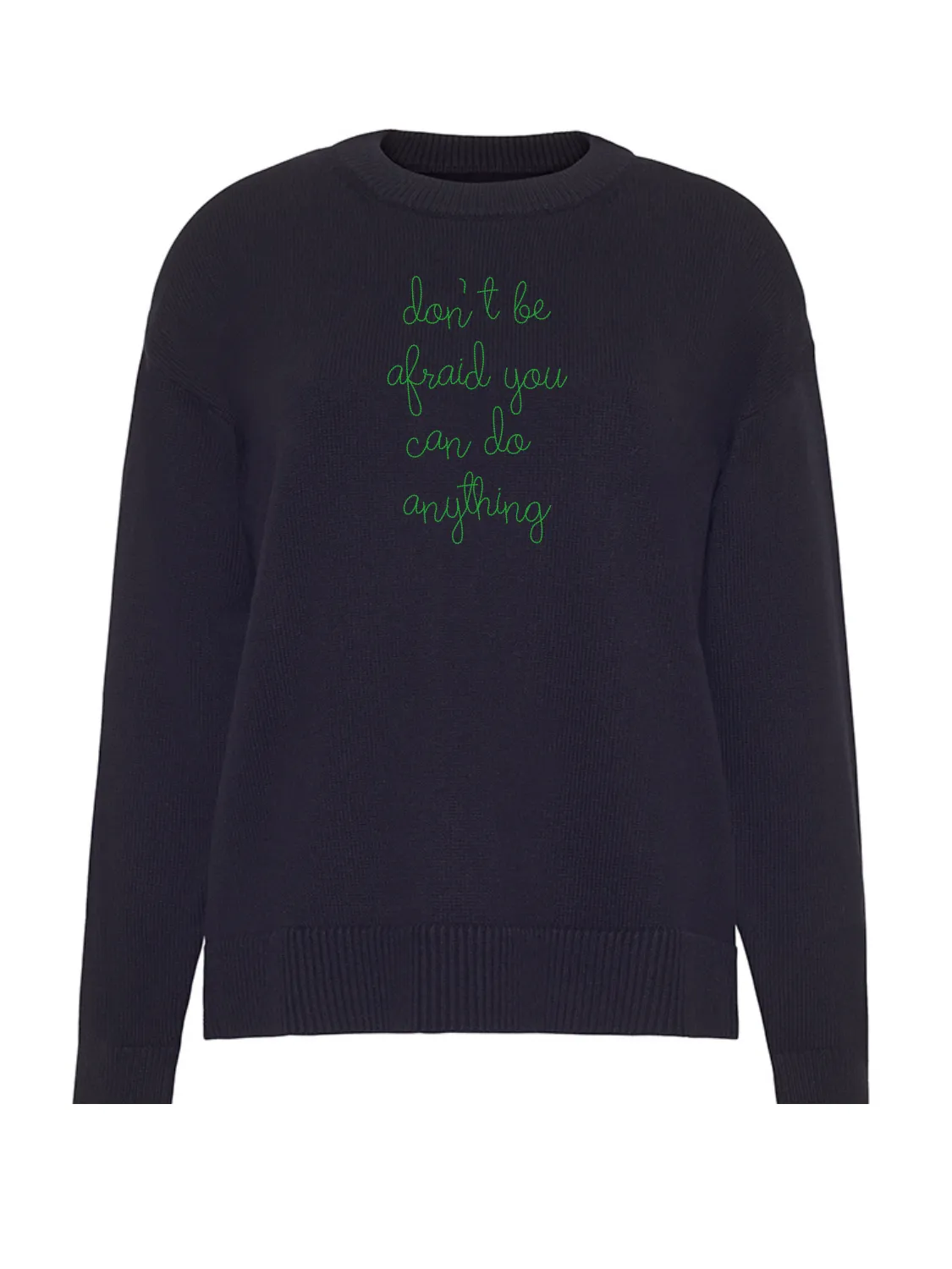 "don't be afraid you can do anything" Maxine Sweater sold by Lingua Franca NYC product image thumbnail 2
