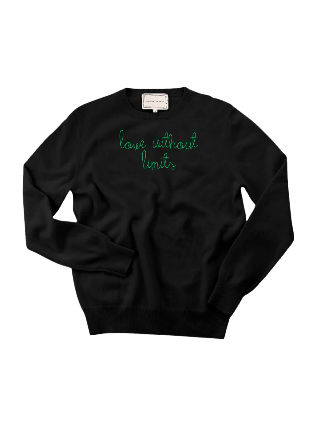 "love without limits" Women's Crewneck sold by Lingua Franca NYC product image thumbnail 3
