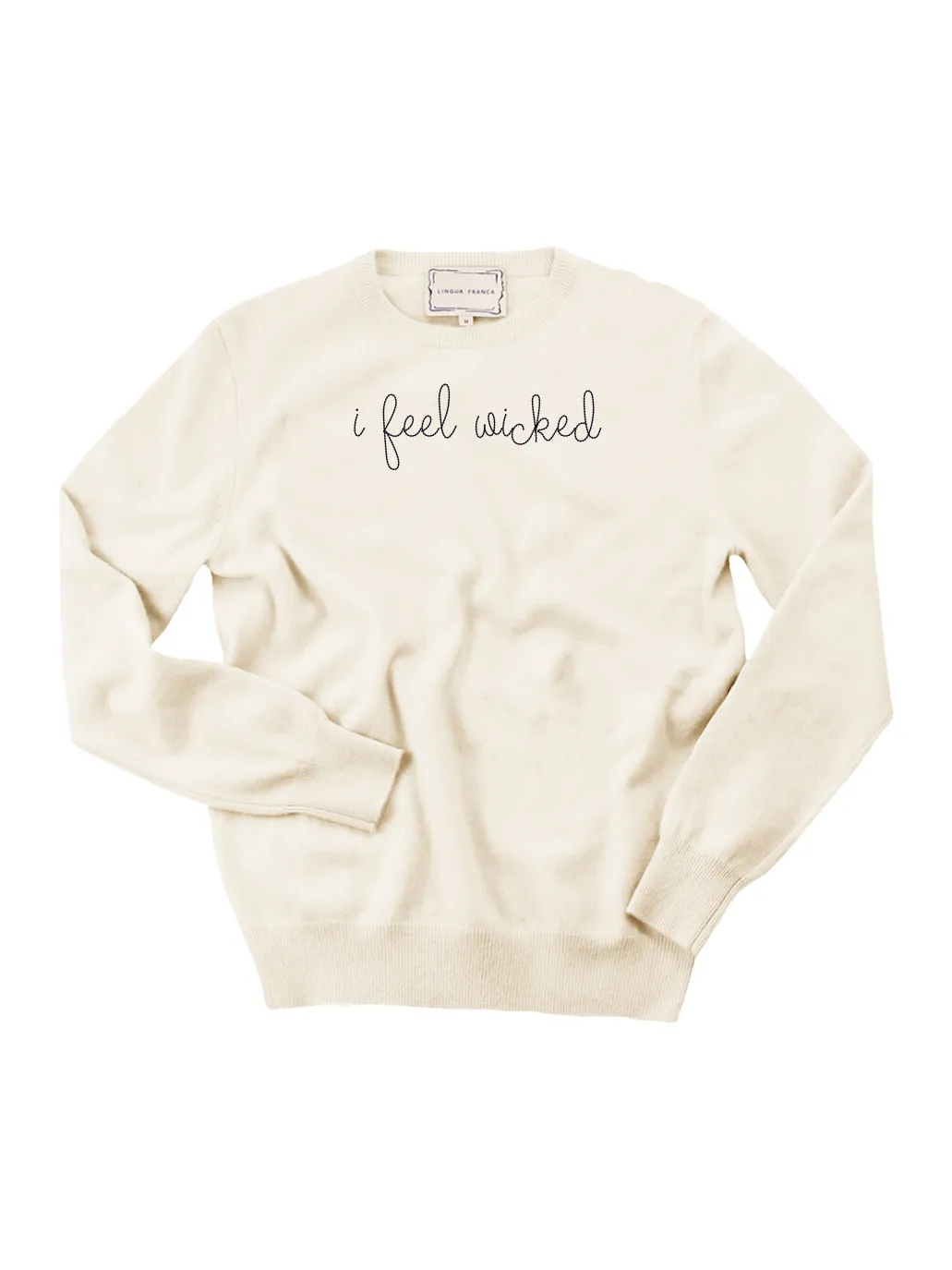 "i feel wicked" Women's Crewneck sold by Lingua Franca NYC product image thumbnail 2