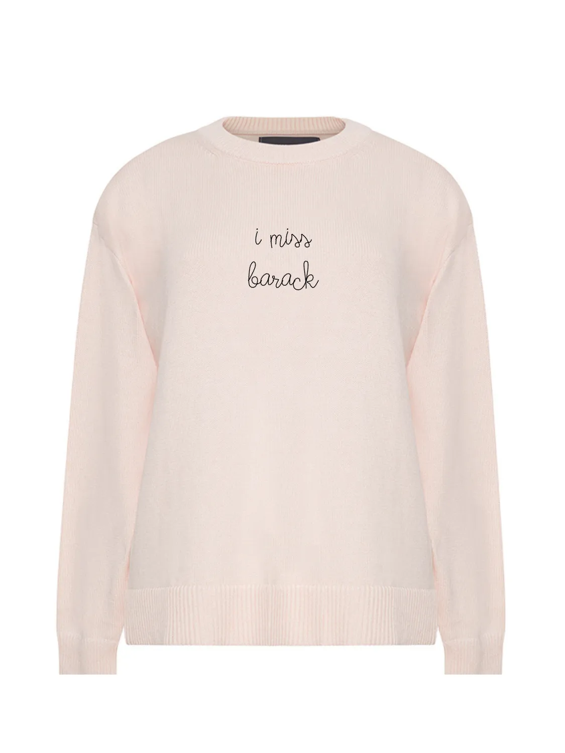 "i miss barack" Maxine Sweater sold by Lingua Franca NYC product image thumbnail 3