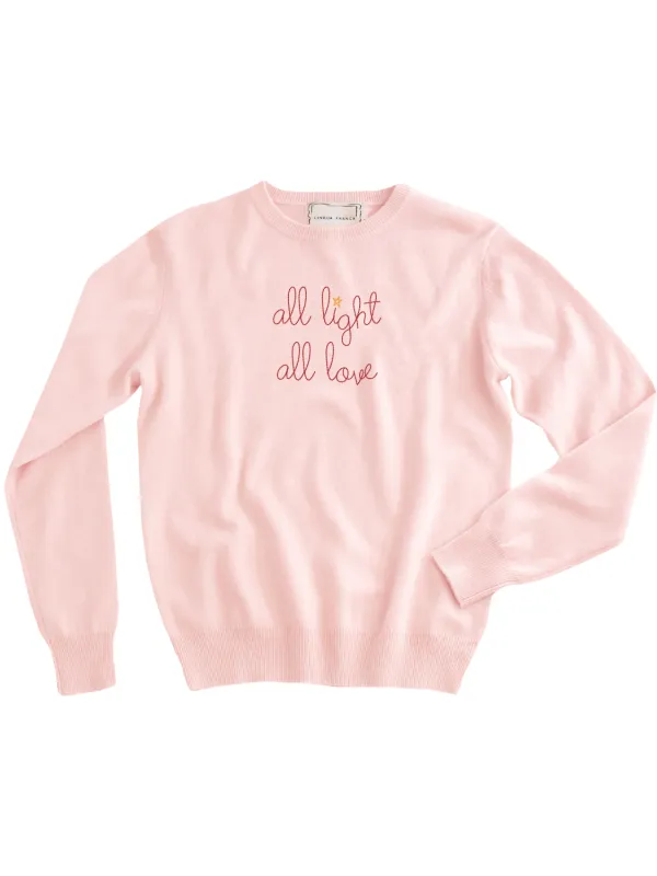 "all light all love" Women's Crewneck sold by Lingua Franca NYC