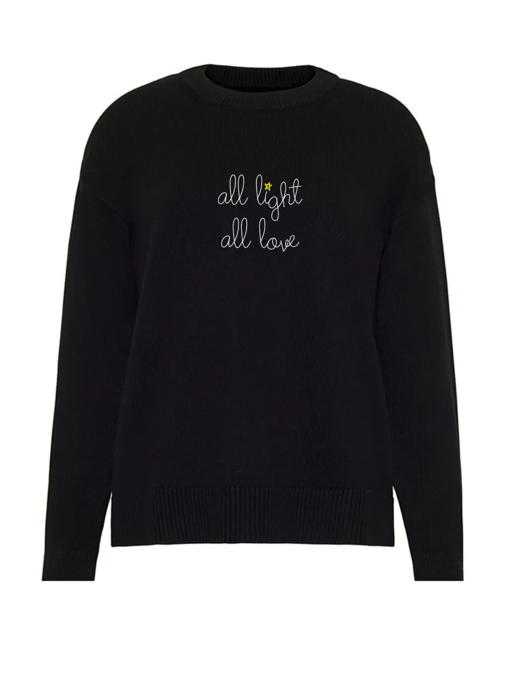 "all light all love" Maxine Sweater sold by Lingua Franca NYC product image thumbnail 5