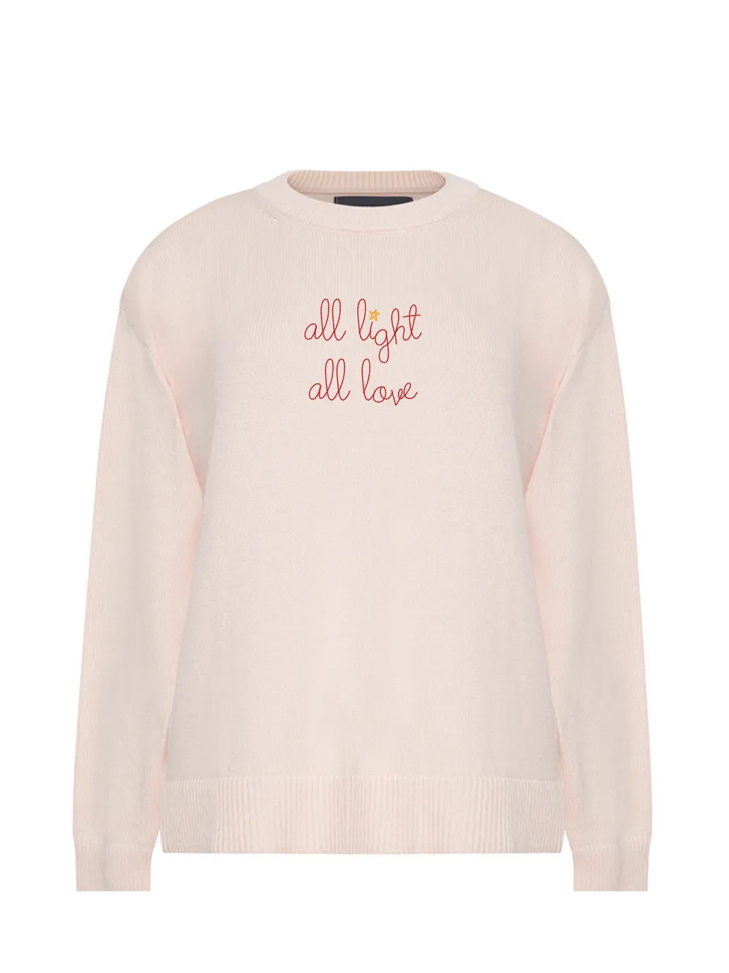 "all light all love" Maxine Sweater sold by Lingua Franca NYC product image thumbnail 3