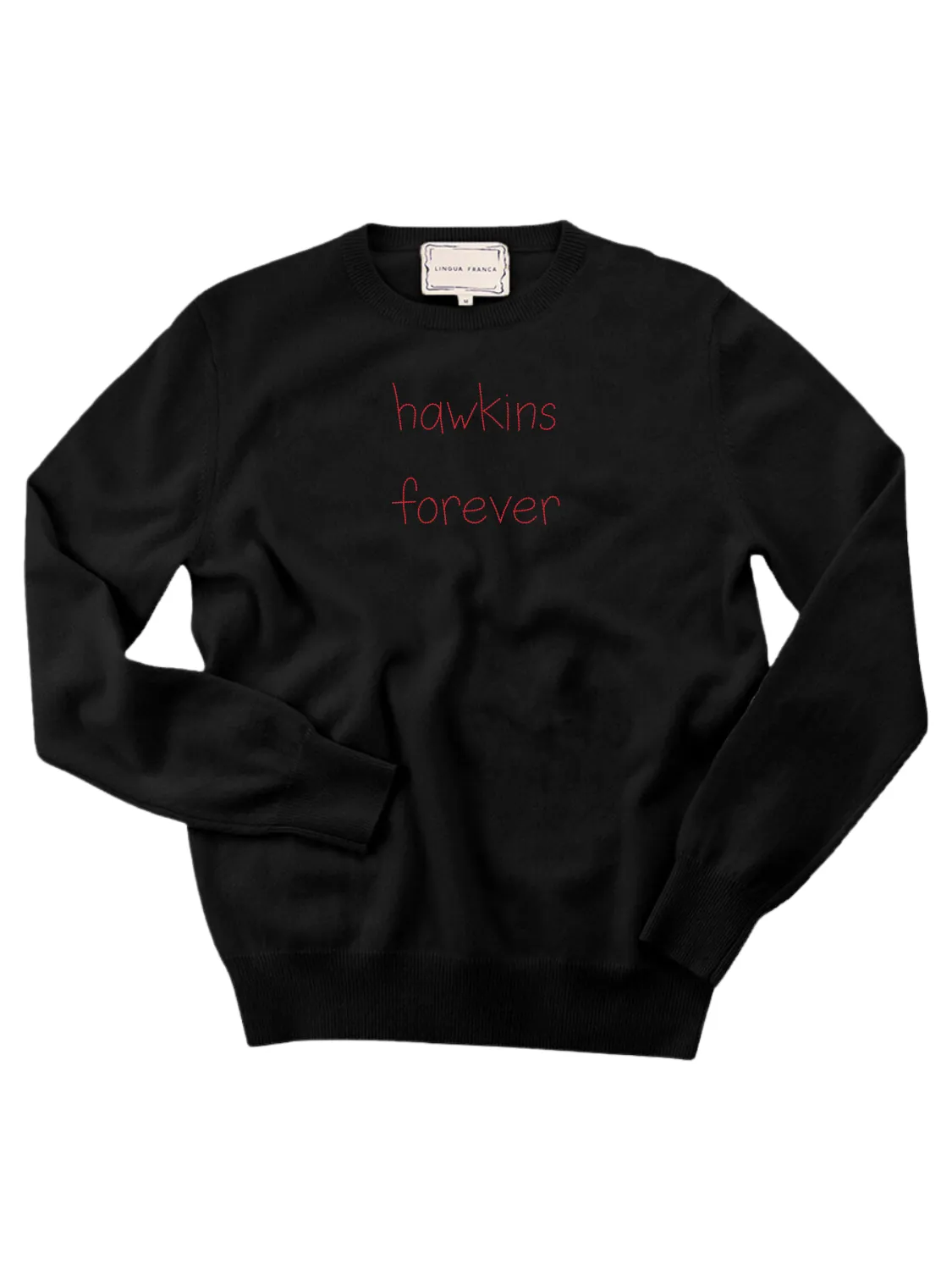 "hawkins forever" Men's Crewneck sold by Lingua Franca NYC product image thumbnail 2