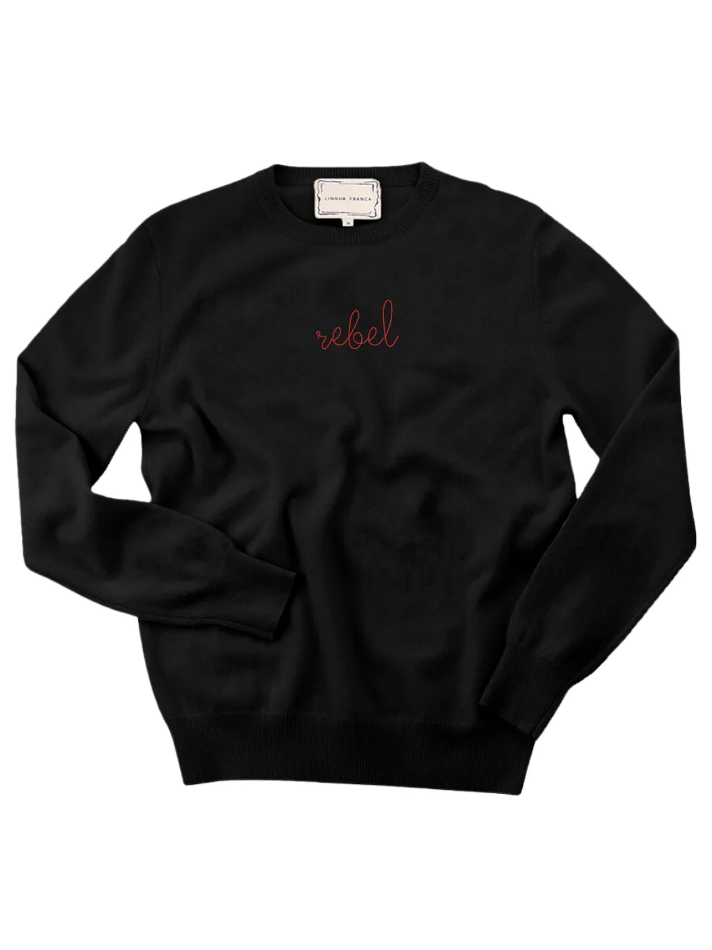 "rebel" Women's Crewneck sold by Lingua Franca NYC product image thumbnail 3