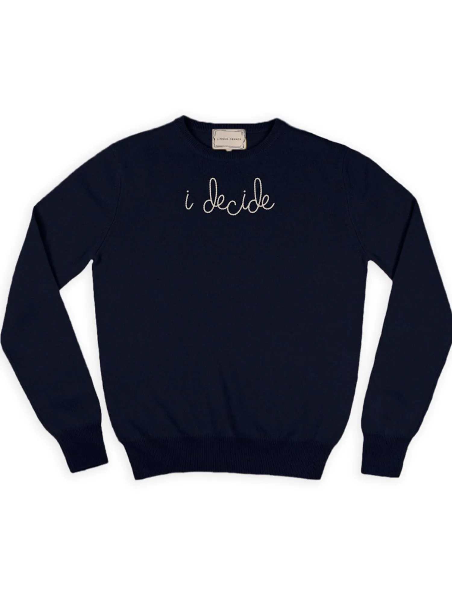 "i decide" Women's Crewneck sold by Lingua Franca NYC product image thumbnail 4