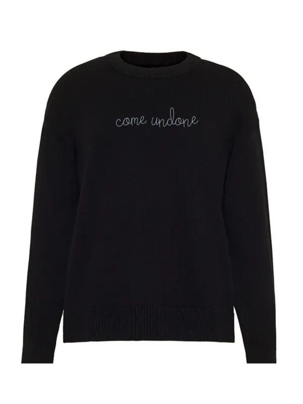 "come undone"  Maxine Sweater sold by Lingua Franca NYC