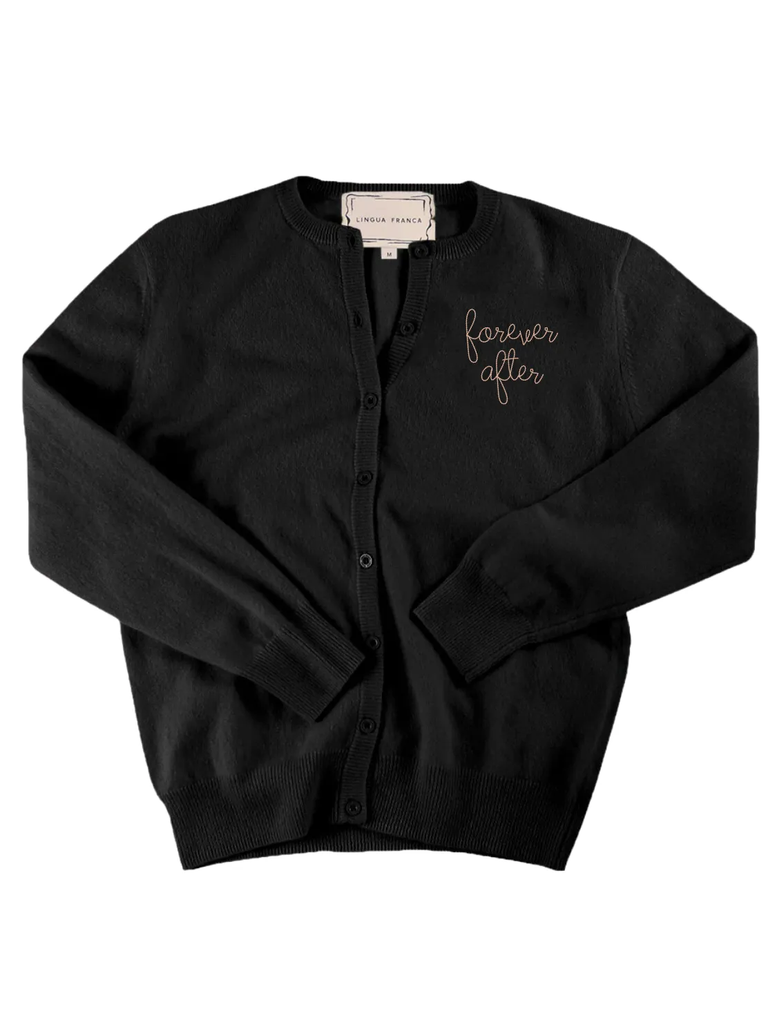 "forever after" Classic Cardigan sold by Lingua Franca NYC