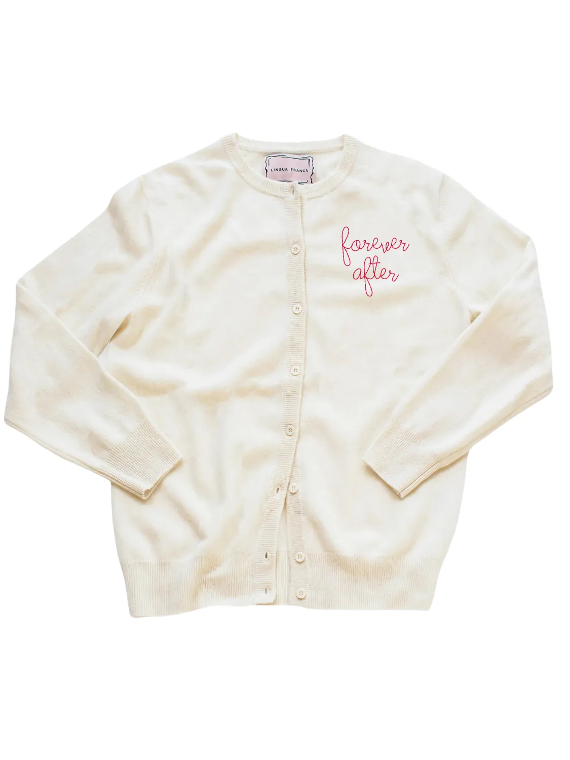 "forever after" Classic Cardigan sold by Lingua Franca NYC product image thumbnail 3