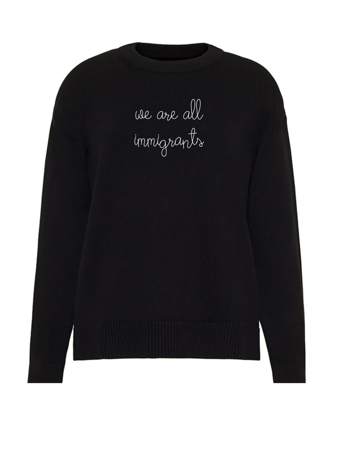 "we are all immigrants" Maxine Sweater sold by Lingua Franca NYC product image thumbnail 5