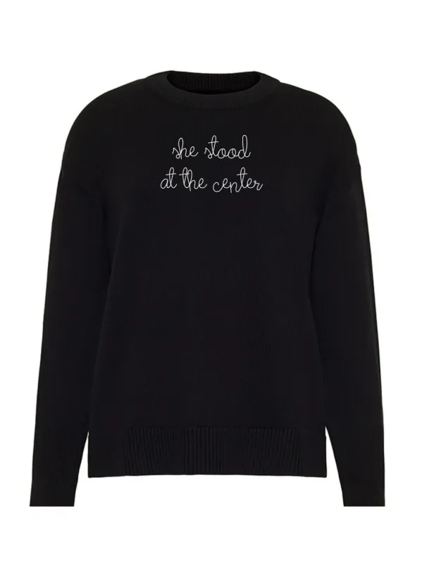 "she stood at the center"  Maxine Sweater sold by Lingua Franca NYC