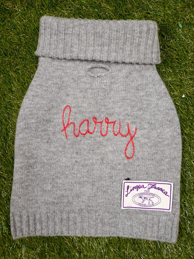 Custom Name Dog Sweater sold by Lingua Franca NYC