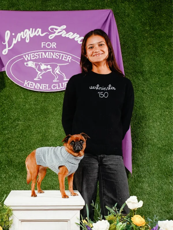 "westminster 150"  Maxine Sweater sold by Lingua Franca NYC