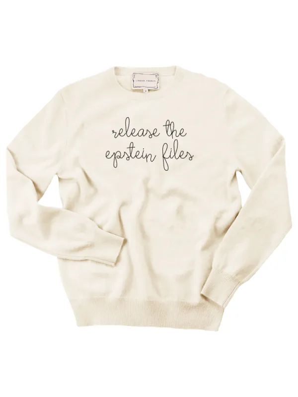 "release the epstein files" Women's Crewneck made by Lingua Franca NYC