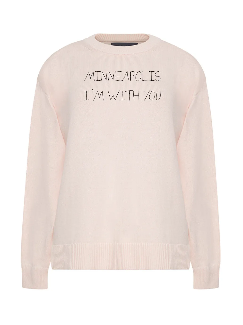 "minneapolis i'm with you" Maxine Sweater sold by Lingua Franca NYC product image thumbnail 3