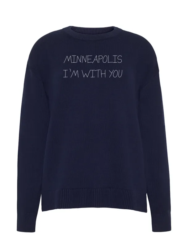 "minneapolis i'm with you" Maxine Sweater sold by Lingua Franca NYC