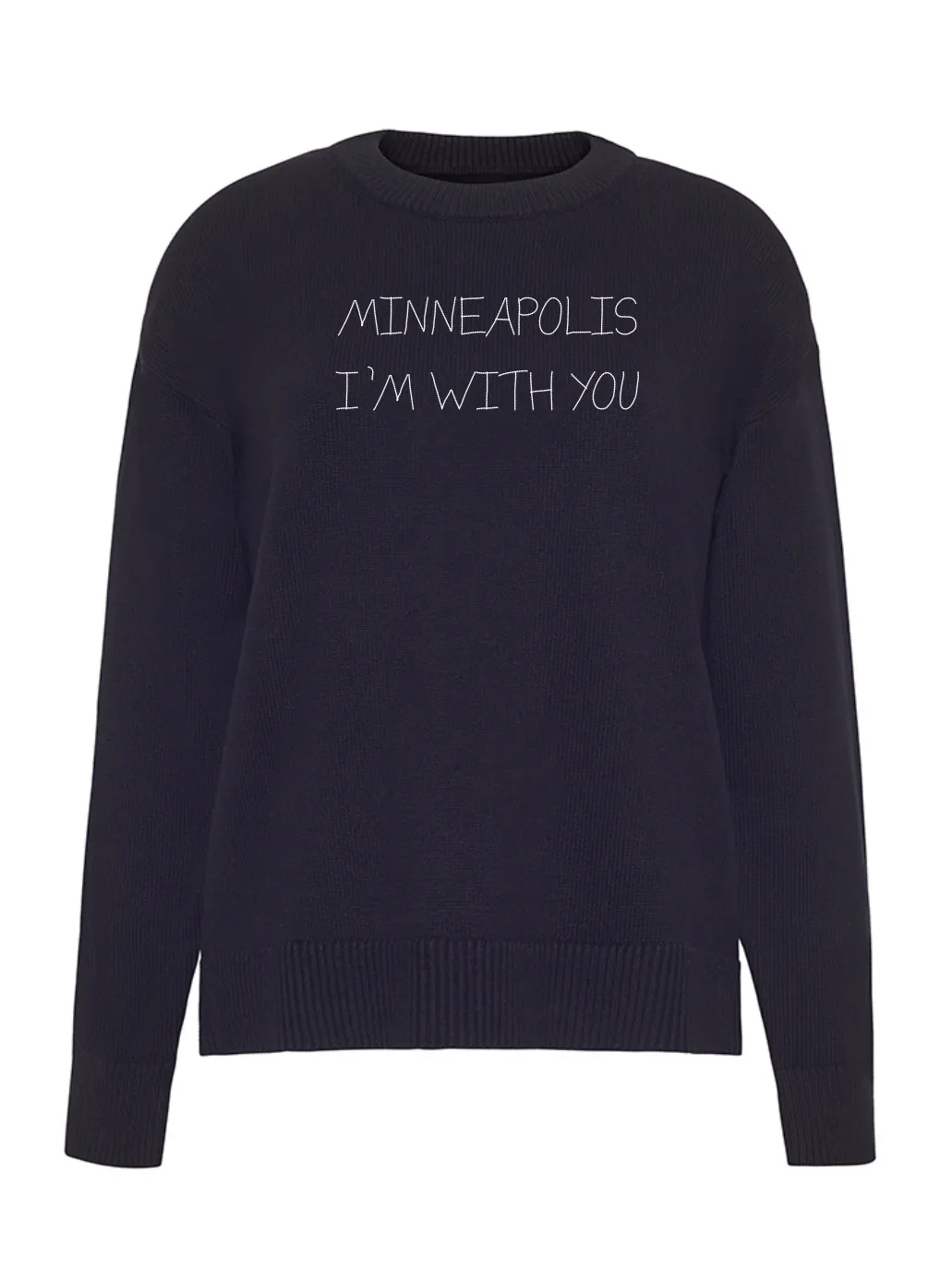 "minneapolis i'm with you" Maxine Sweater sold by Lingua Franca NYC product image thumbnail 5