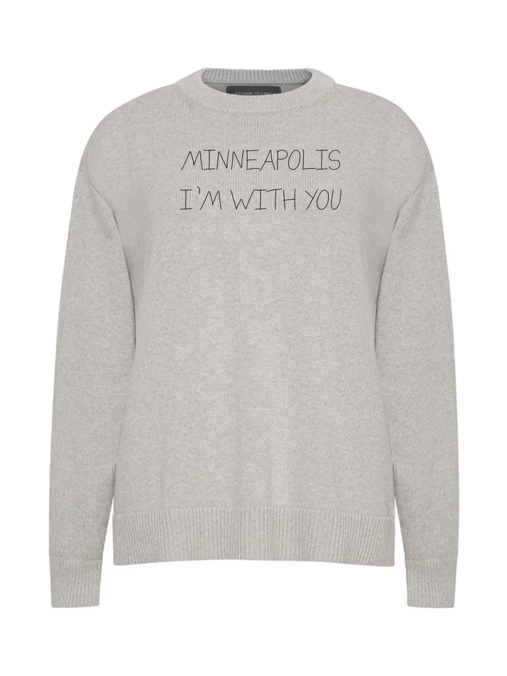 "minneapolis i'm with you" Maxine Sweater sold by Lingua Franca NYC product image thumbnail 2