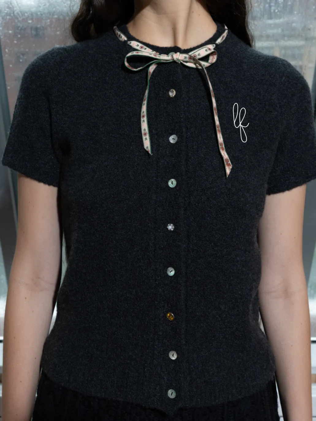 Custom Initial Amalie Cardigan sold by Lingua Franca NYC product image thumbnail 2