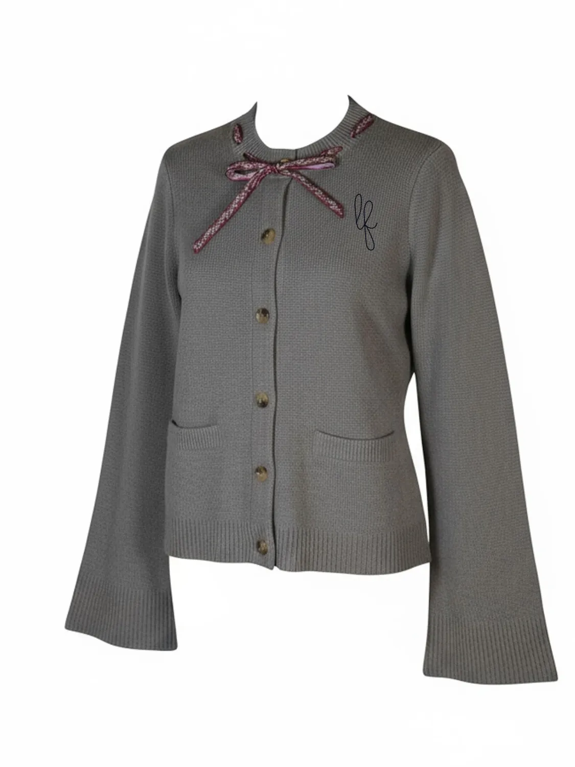 Custom Initial Alma Cardigan sold by Lingua Franca NYC product image thumbnail 4