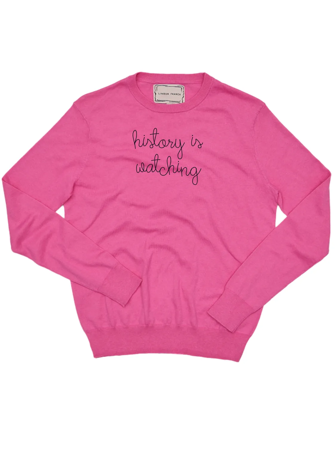 "history is watching" Cotton Silk Crewneck sold by Lingua Franca NYC product image thumbnail 4